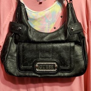Vintage Guess Black Leather Handbag